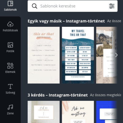 canva sablon személtetés